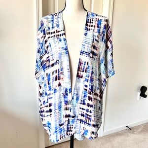 NINE WEST Jeans Silky Abstract Open Kimono Cardigan—SZ. Small